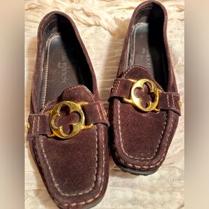 Louis Vuitton vintage suede driving loafers